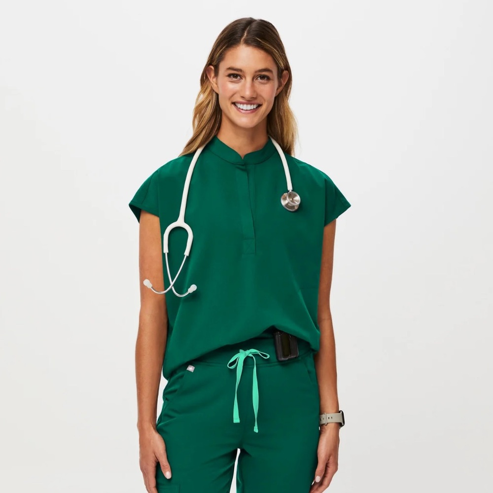 FIGS forest green Rafaela top & Yola Pants